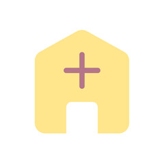 Fototapeta premium Add address flat color ui icon. Delivery service. Mail recipient information. House location. Simple filled element for mobile app. Colorful solid pictogram. Vector isolated RGB illustration