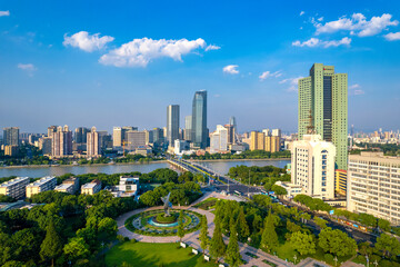 Urban Environment of Yuyao River Section at Sanjiangkou, Ningbo, Zhejiang Province, China