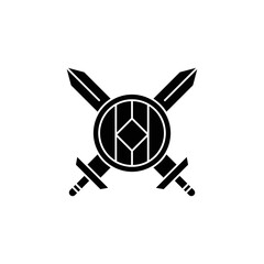 the sword and shield icon is suitable for your web, apk or project with a medieval theme