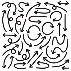 set of monoline arrows vector