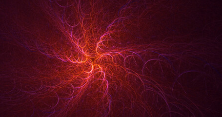 3D rendering abstract colorful fractal light background