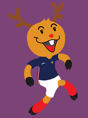 ILLUSTRATION OF THE DEER ARE PLAYING FOOTBALL WEAR FRANCE KIT
