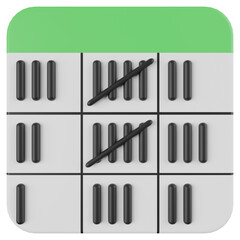 frequency 3d render icon with transparent background