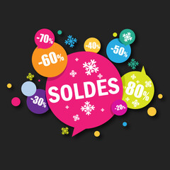 set étiquette pourcentage, prix, promo - soldes d'hiver