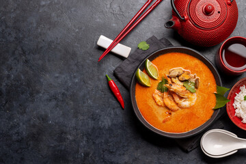 Thai Tom Yum Soup and tea