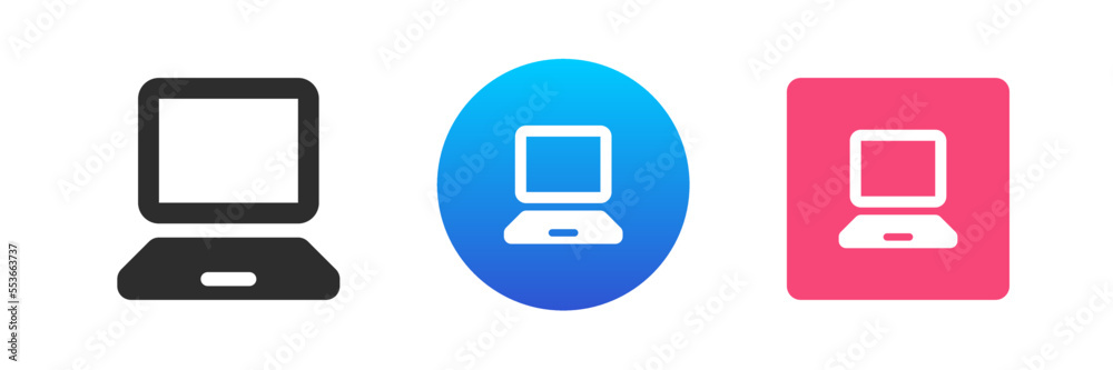 Poster computer connection internet cyberspace desktop communication technology icon set vector flat