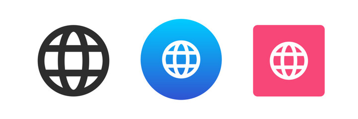 Internet net connection planet global wireless browsing technology icon set vector flat illustration