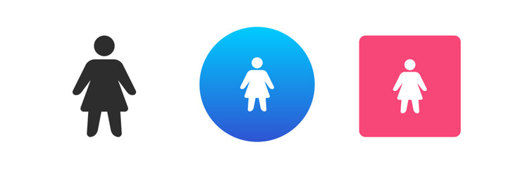 Woman standing body cyberspace avatar user profile social network member icon set vector flat