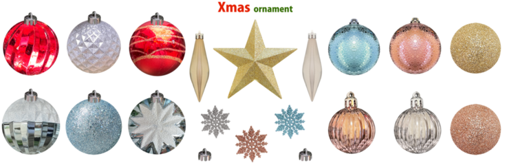 【PNG透過】クリスマスオーナメント18種