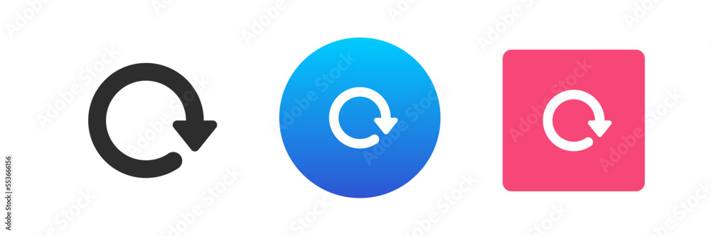 Poster circular rotation arrow loading cyberspace pointer digital direction navigation icon set vector flat