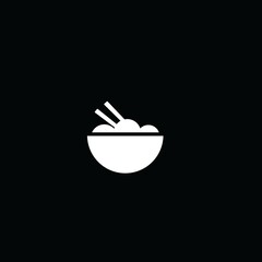 Bowl of noodle simple illustration vector logo