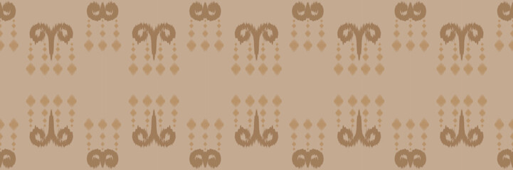 Fototapeta na wymiar Ikat border tribal art Seamless Pattern. Ethnic Geometric Batik Ikkat Digital vector textile Design for Prints Fabric saree Mughal brush symbol Swaths texture Kurti Kurtis Kurtas