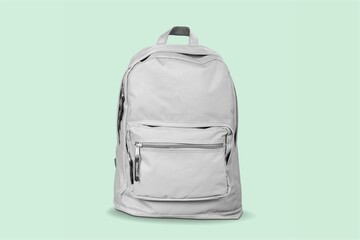 White design school backpack, travel or education