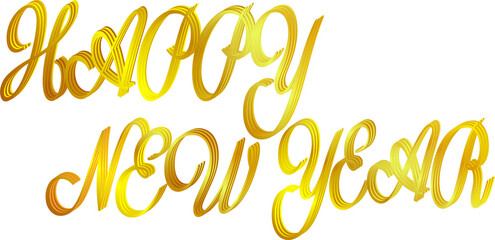 Happy New Year gradient gold transparent. Promotion and shopping template for New Year