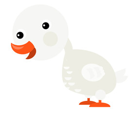 cartoon scene happy goose isolated illustration