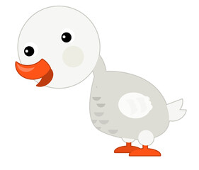cartoon scene happy goose isolated illustration