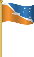 Flag of Tierra del Fuego Province,Tierra del Fuego Province flag Golden waving isolated vector illustration eps10.