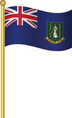 Flag of Virgin Islands,Virgin Islands flag Golden waving isolated vector illustration eps10.