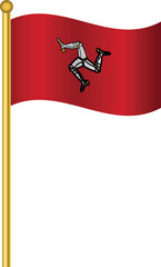 Flag of Isle of Man,Isle of Man flag Golden waving isolated vector illustration eps10.