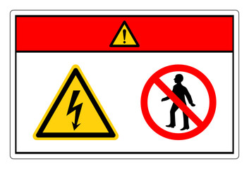 Danger High Voltage Do Not Enter Symbol Sign, Vector Illustration, Isolate On White Background Label. EPS10