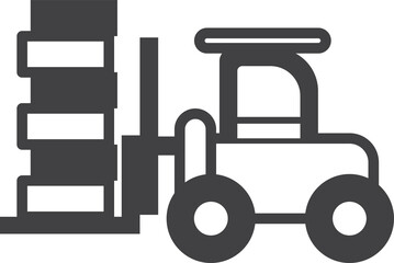 forklift illustration in minimal style