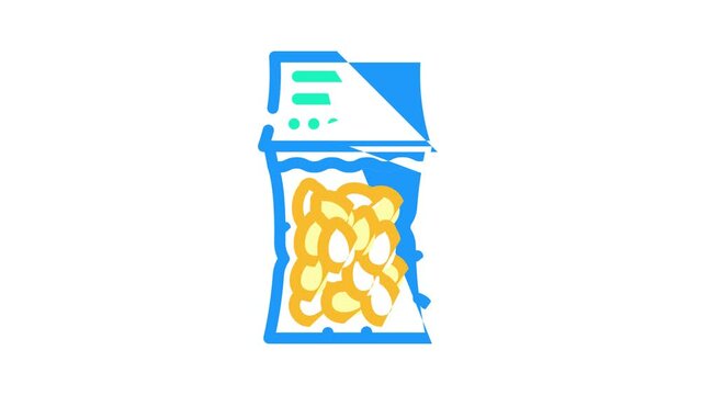 vacuum packed olives color icon animation