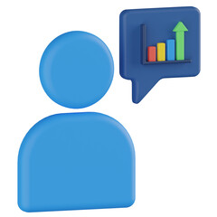 user analysis 3d render icon with transparent background
