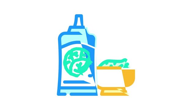 salad sauce cabbage color icon animation