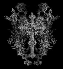 Abstract design print on plain base 