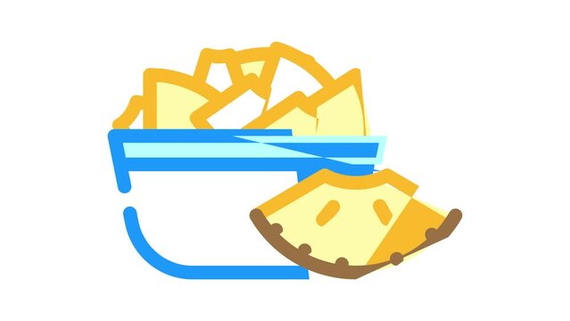 salad slices pineapple color icon animation