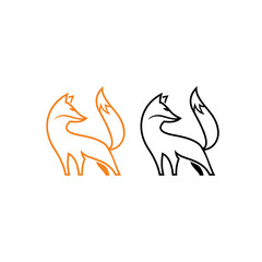 Creative Monoline Icon or Logo for Fox or Wolf Concept	