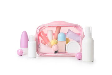 Bath accessories, toilet bag, isolated on white background