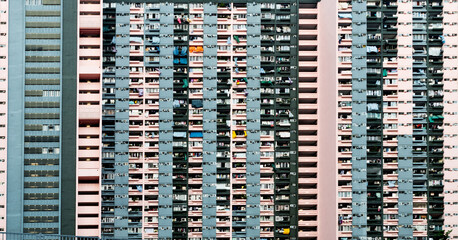 Facade of modern apartment building - obrazy, fototapety, plakaty