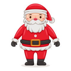 Cute Santa Claus in cartoon style illustration