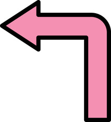Turn left Vector Icon Design Illustration
