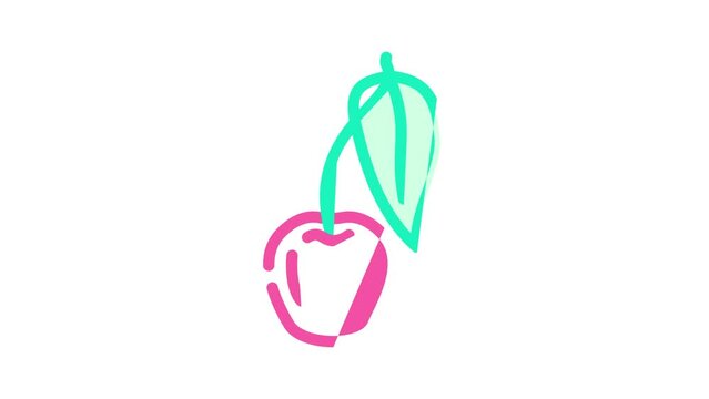 cherry leaf color icon animation