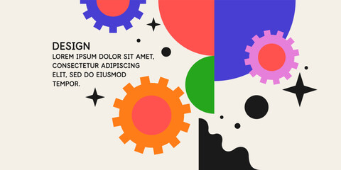 Modern geometric composition of various shapes. Illustration for design. Background in the trend chart.