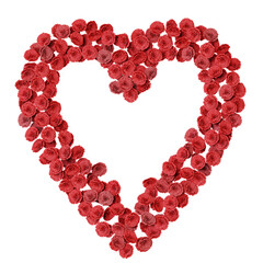 Beautiful Roses forming lovely heart shape on transparent background (3D Rendering RGBA PNG)