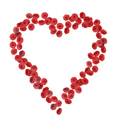 Beautiful Roses forming lovely heart shape on transparent background (3D Rendering RGBA PNG)