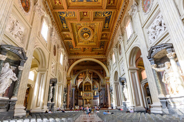 Interiors of Lateran basilica in Rome, Italy