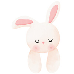 sleepy bunny watercolor illustration