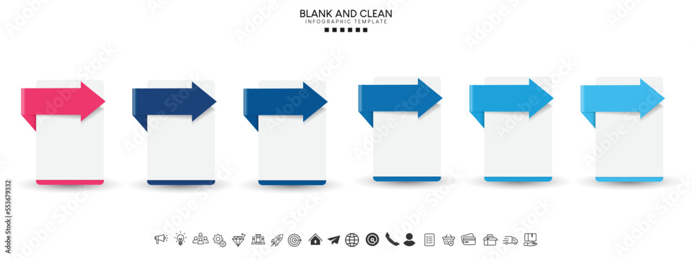 Wall mural blank and clean. steps business data visualization timeline process infographic template design