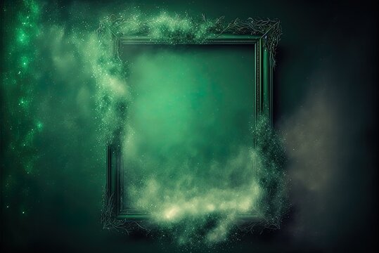 Green Sparkling Mist, A Frame Of Enchantment Generative AI