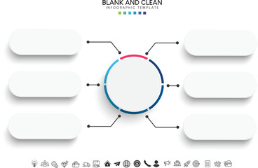 Fototapeta Blank and clean. Steps business data visualization timeline process infographic template design obraz