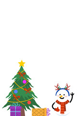 Christmas Background with Snowman