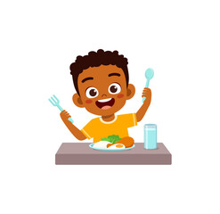 little kid do breakfast with healthy food