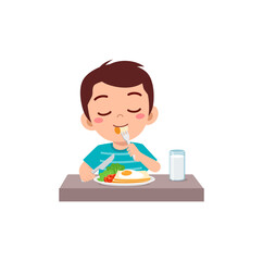 little kid do breakfast with healthy food
