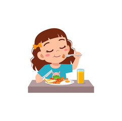 little kid do breakfast with healthy food
