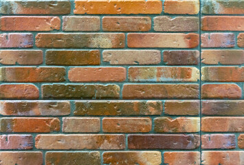 Porcelain stoneware with a pattern of brickwork.