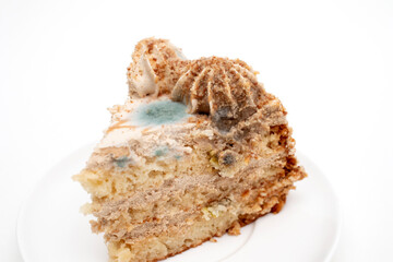 Expired piece of cake with mold